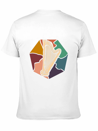 Retro Harp Graphic Tee - Classic Musician T-Shirt