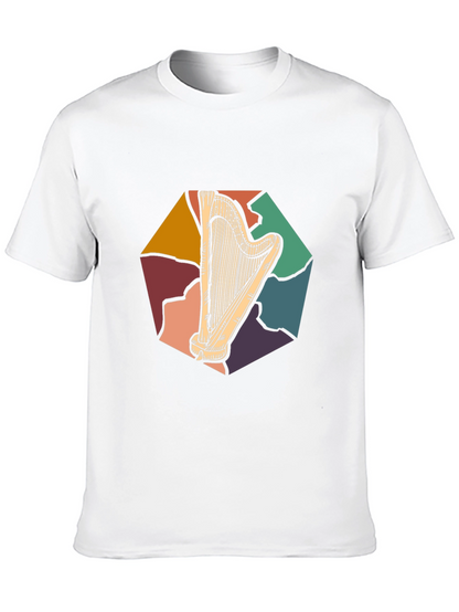 Retro Harp Graphic Tee - Classic Musician T-Shirt
