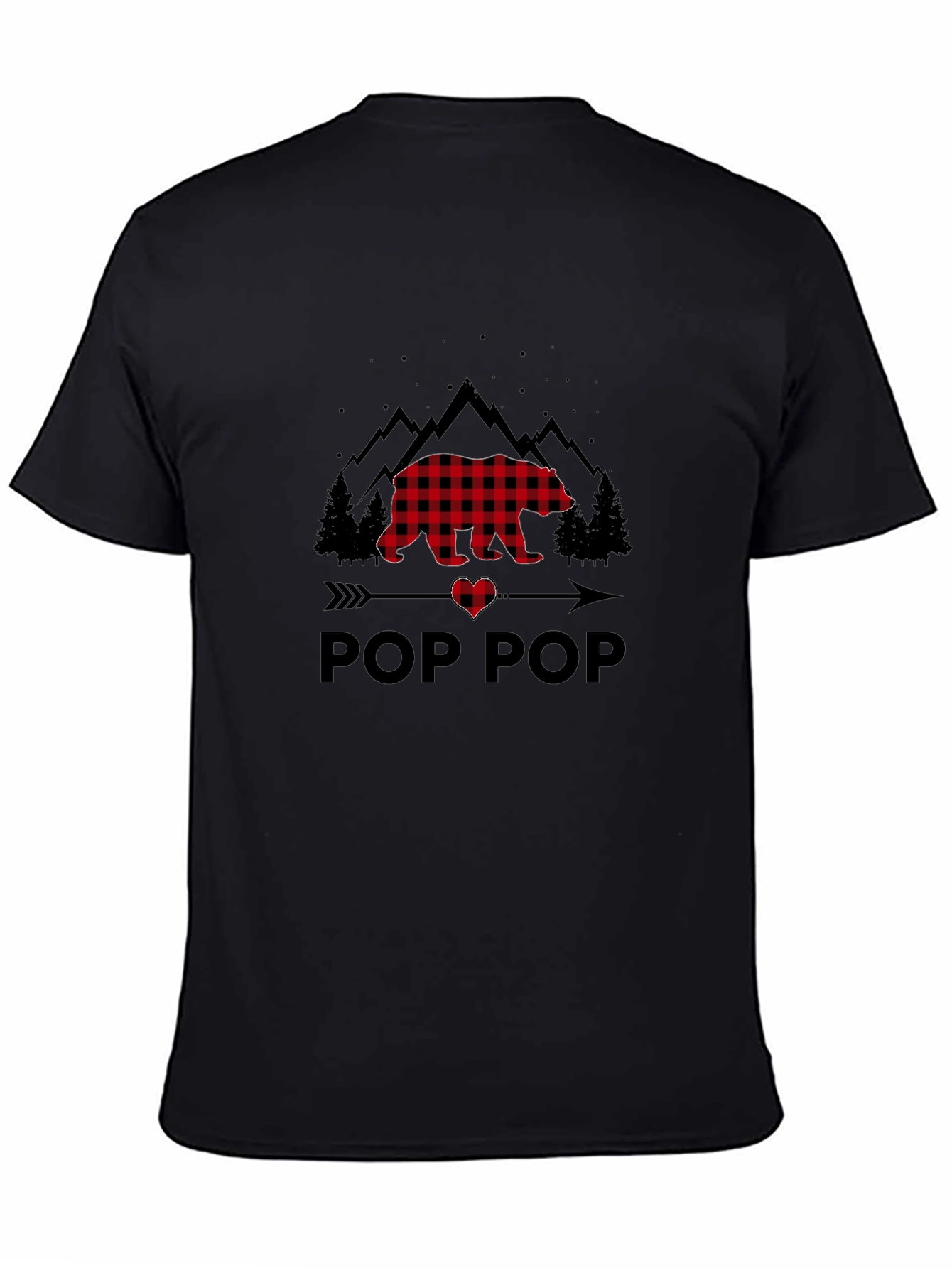 Pop Pop Buffalo Plaid Bear T-Shirt