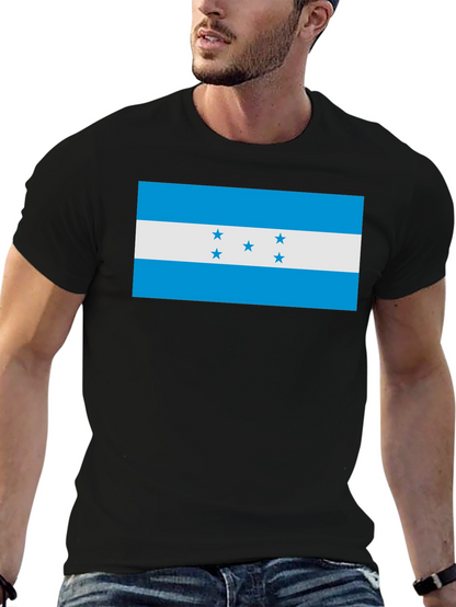 Honduras Flag T-Shirt - Black Cotton Tee