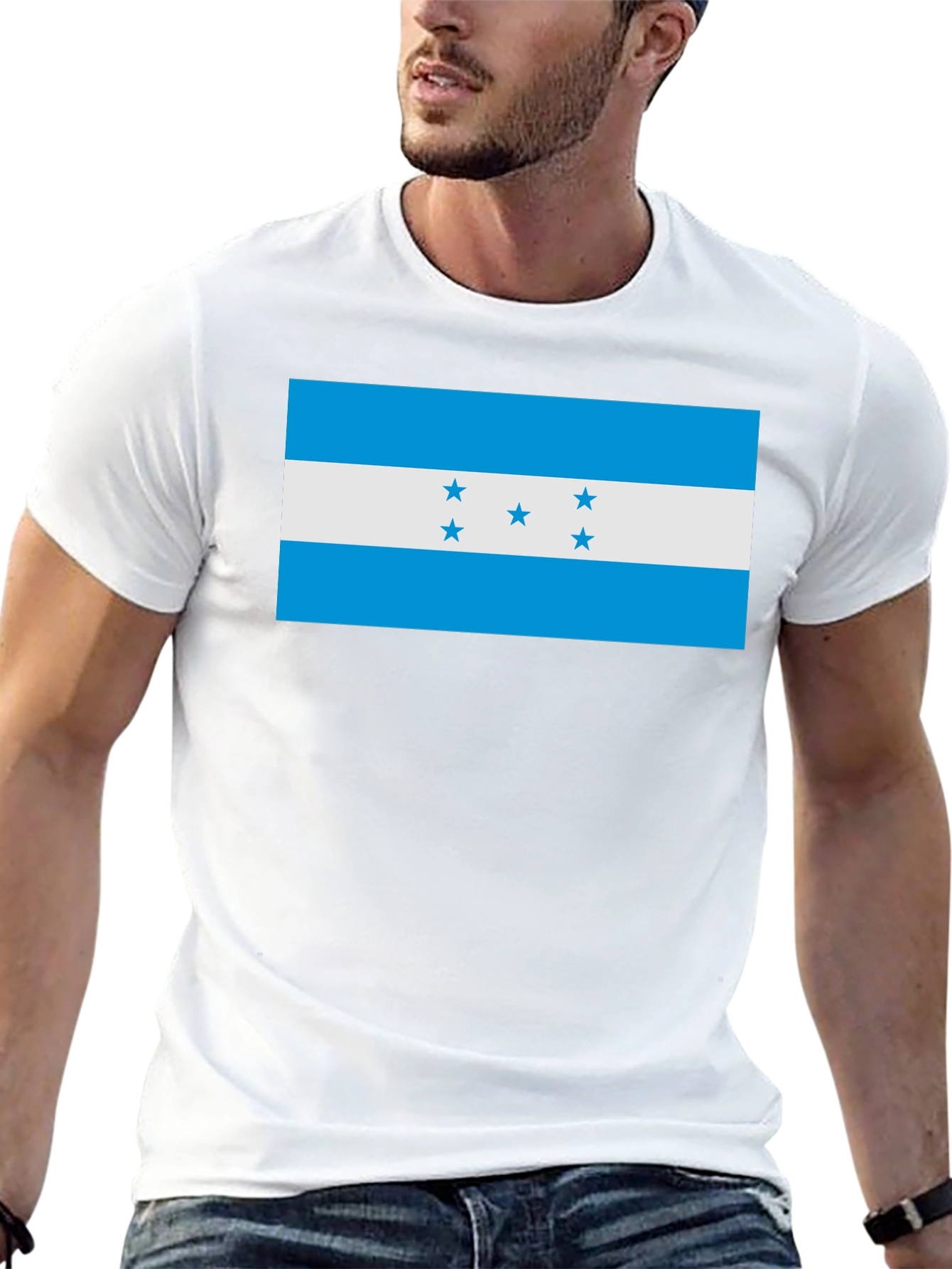 Honduras Flag T-Shirt - Black Cotton Tee