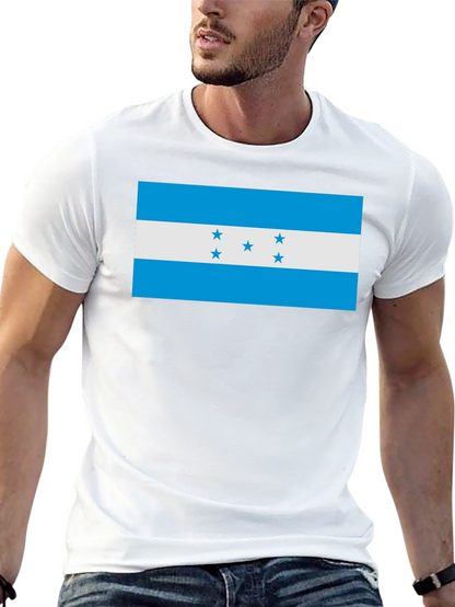 Honduras Flag T-Shirt - Black Cotton Tee