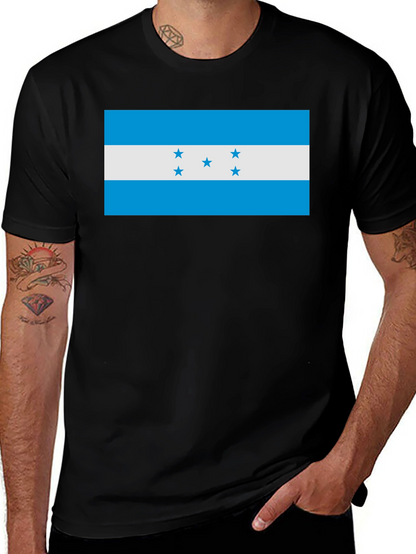 Honduras Flag T-Shirt - Black Cotton Tee