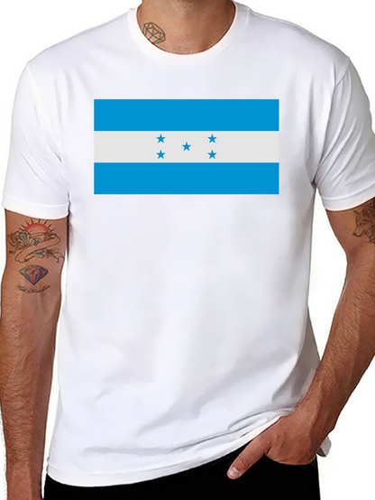 Honduras Flag T-Shirt - Black Cotton Tee