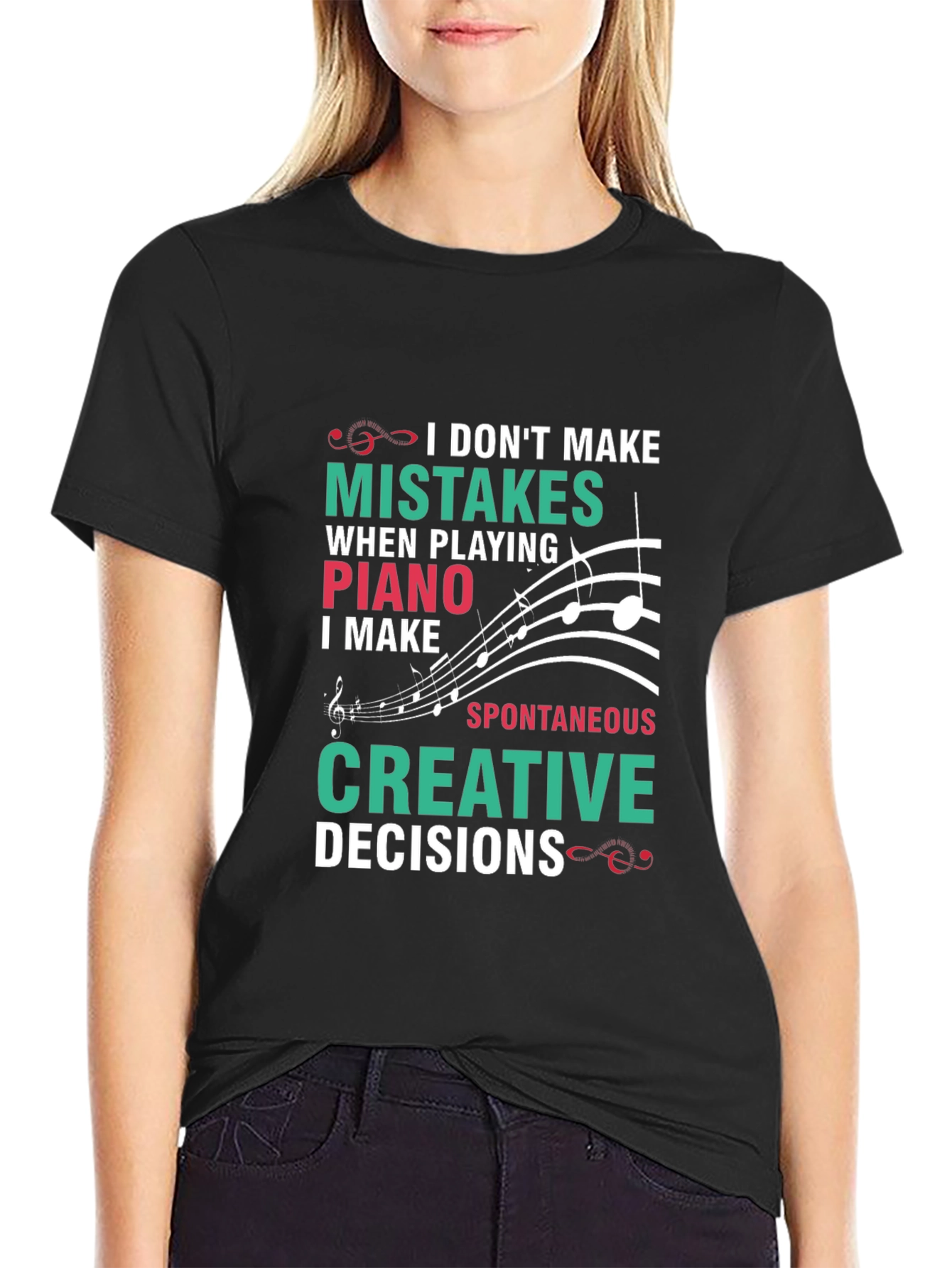Funny Piano T-Shirt: I Dont Make Mistakes