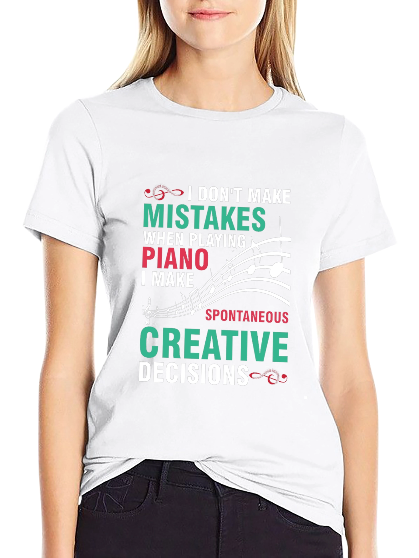 Funny Piano T-Shirt: I Dont Make Mistakes