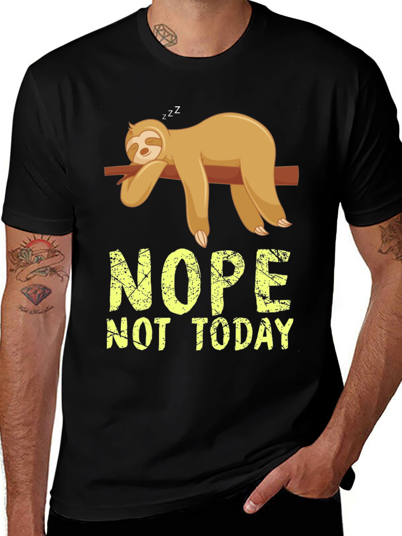 Nope Not Today Sloth Graphic T-Shirt