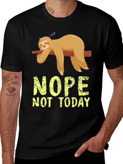 Nope Not Today Sloth Graphic T-Shirt