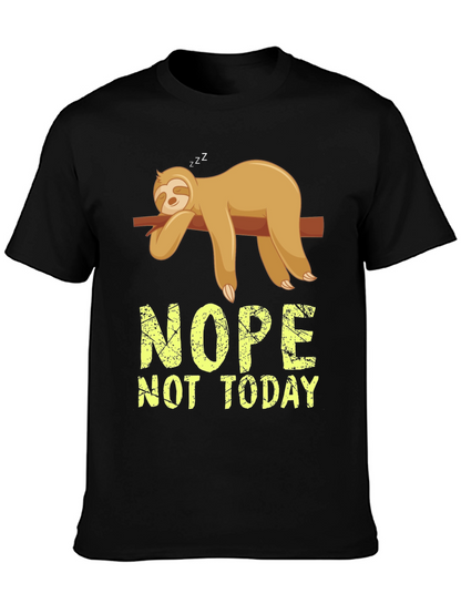Nope Not Today Sloth Graphic T-Shirt