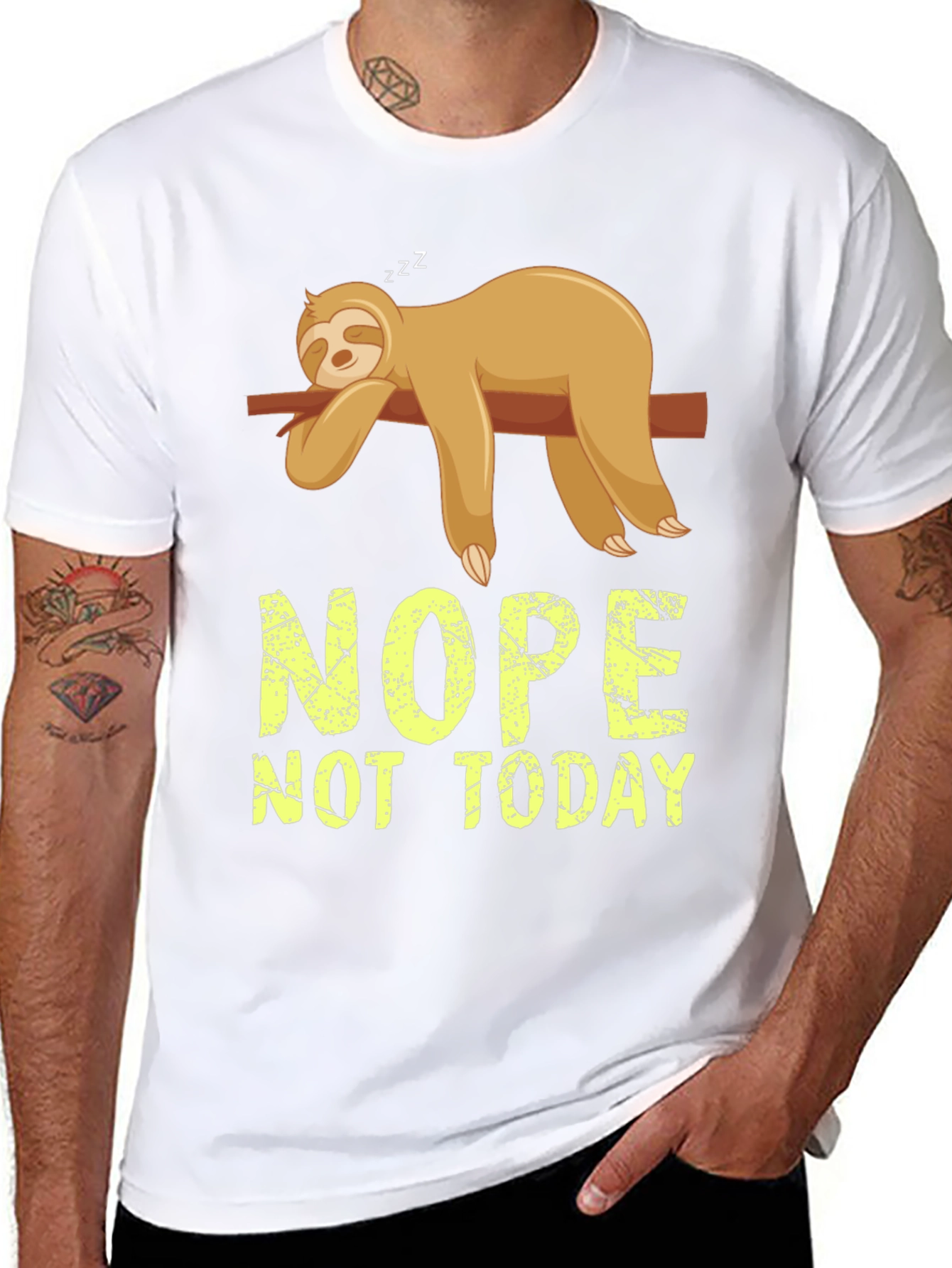 Nope Not Today Sloth Graphic T-Shirt