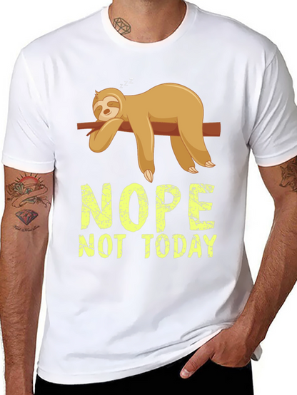 Nope Not Today Sloth Graphic T-Shirt