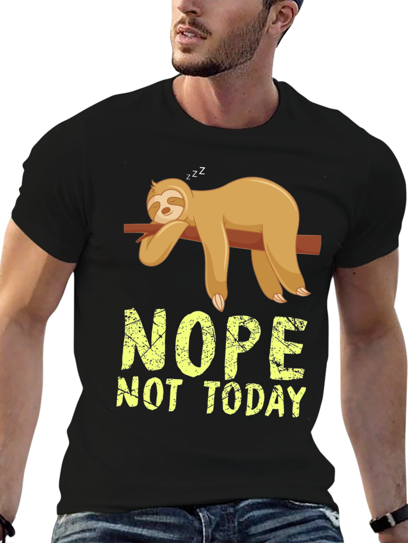 Nope Not Today Sloth Graphic T-Shirt