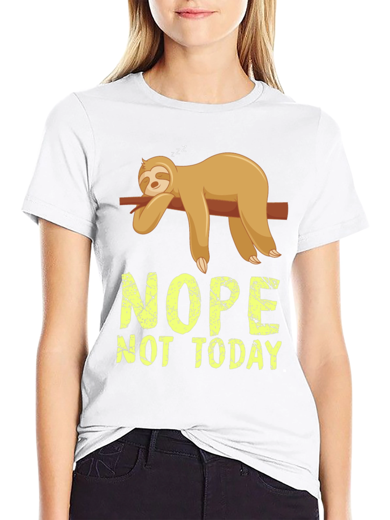 Nope Not Today Sloth Graphic T-Shirt