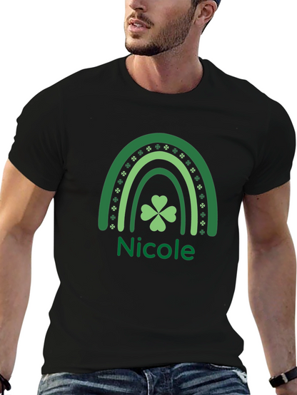 Nicole St. Patricks Day Shamrock Rainbow T-Shirt