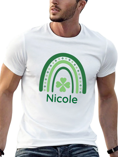 Nicole St. Patricks Day Shamrock Rainbow T-Shirt