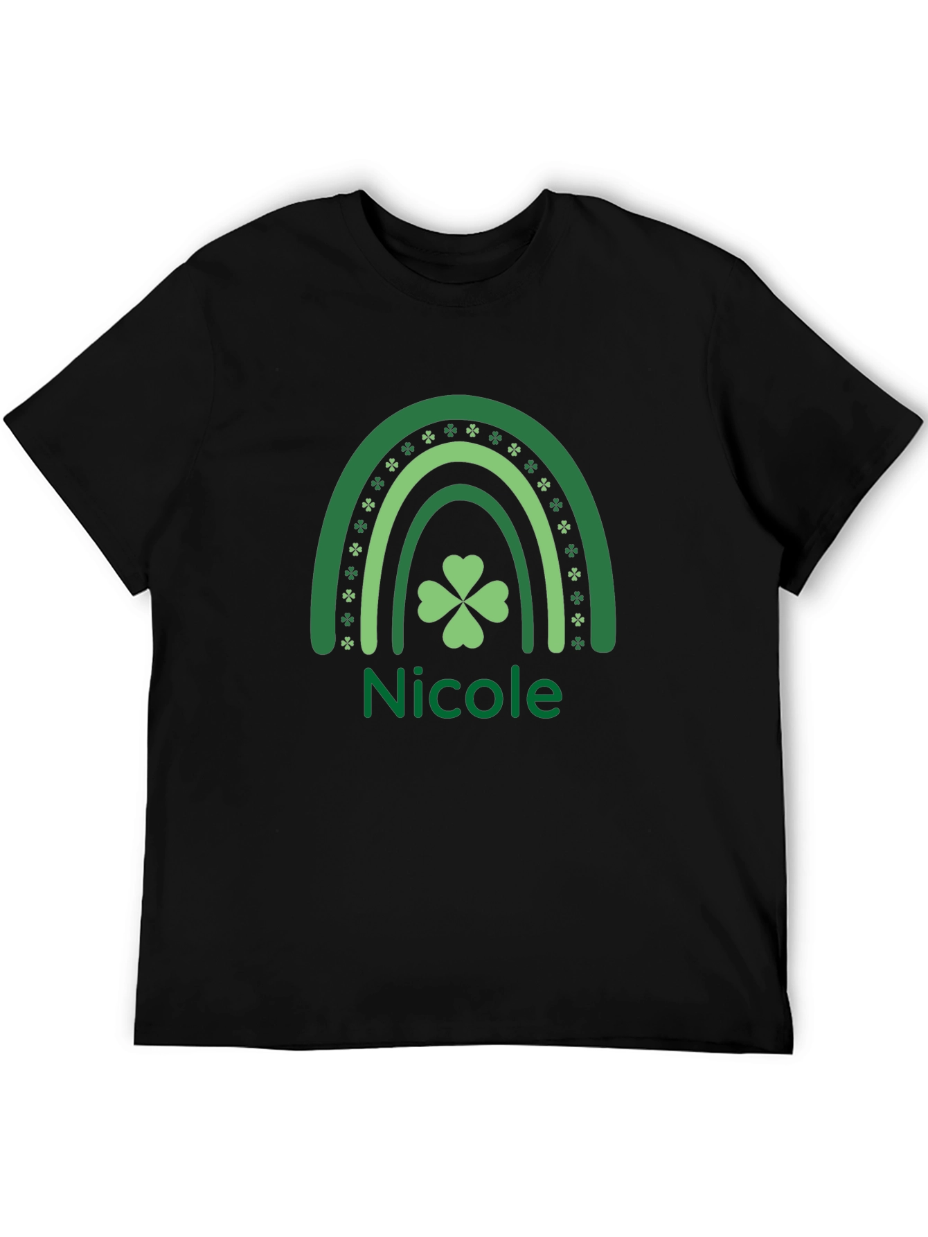 Nicole St. Patricks Day Shamrock Rainbow T-Shirt