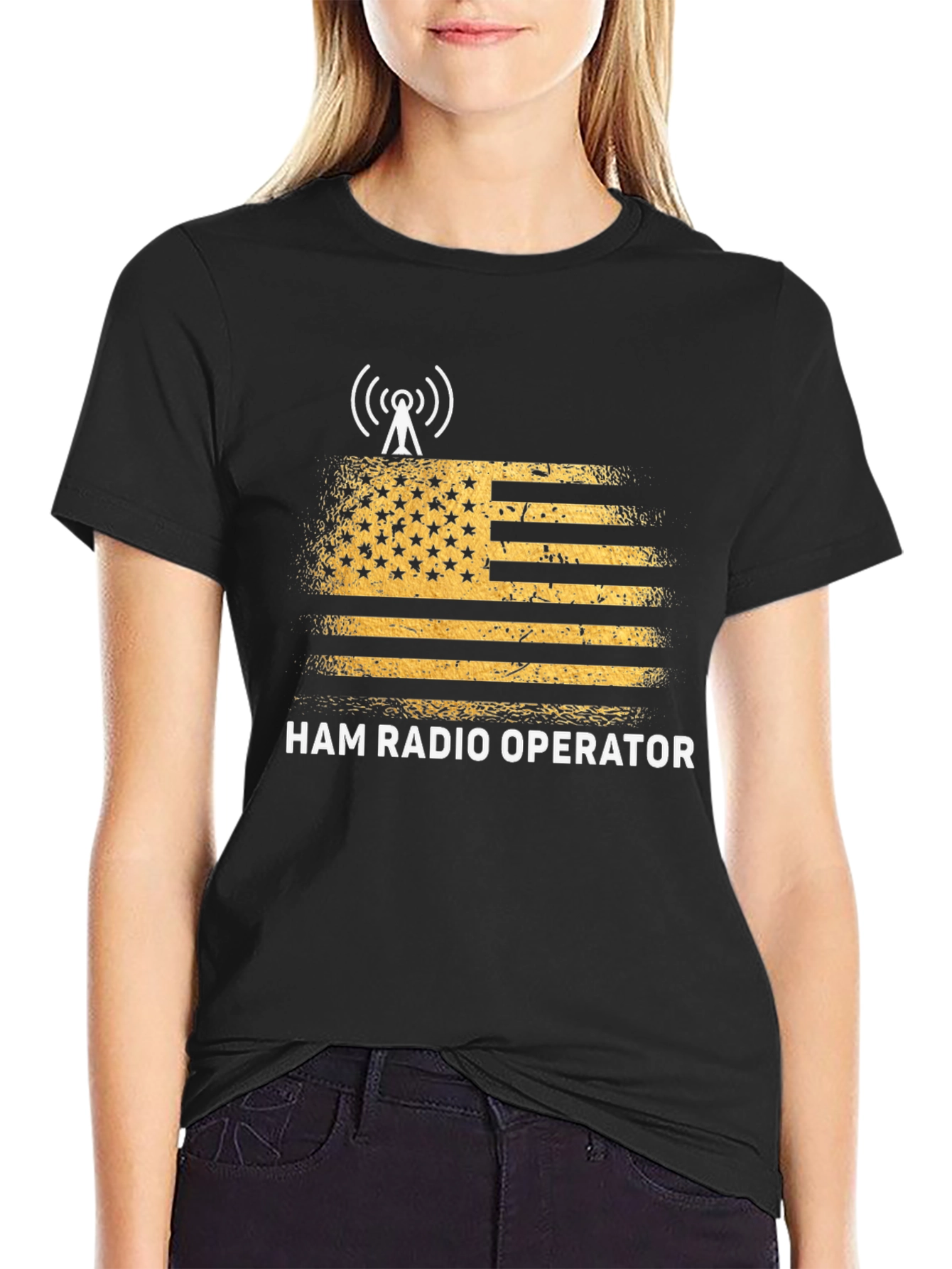 Ham Radio Operator T-Shirt - US Flag Design