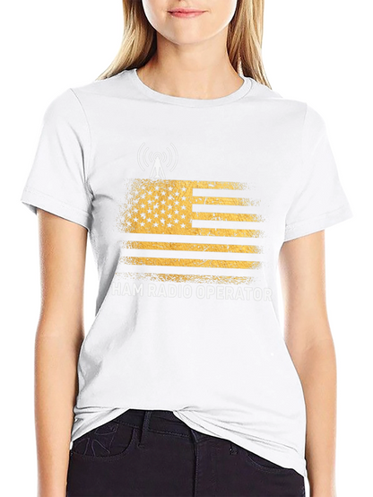 Ham Radio Operator T-Shirt - US Flag Design