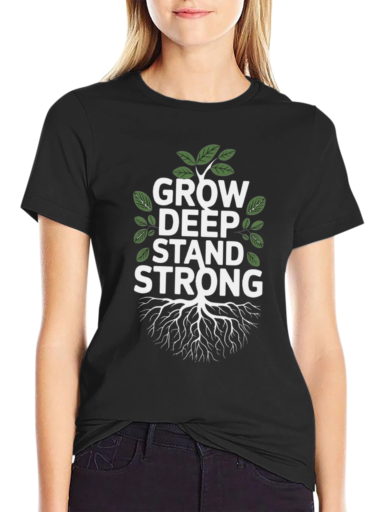 Grow Deep Stand Strong Tree Graphic Tee