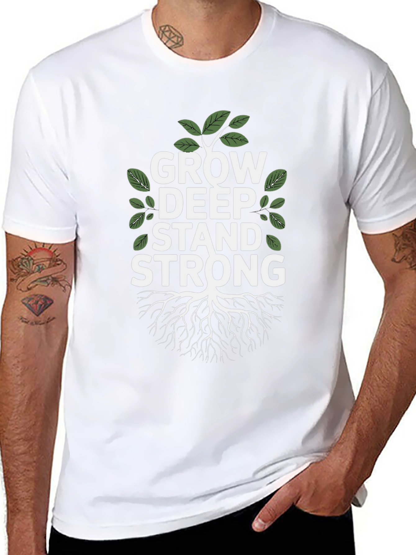 Grow Deep Stand Strong Tree Graphic Tee