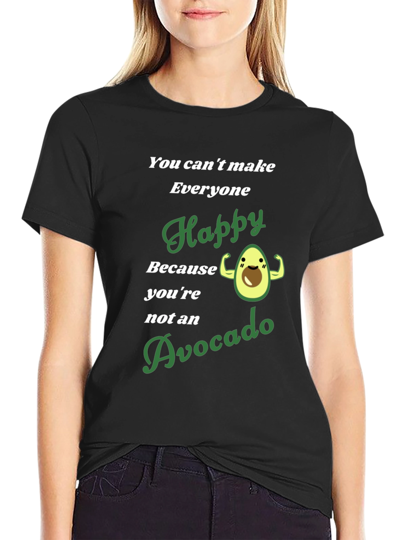 Avocado Happy Graphic T-Shirt - Mens Black Tee