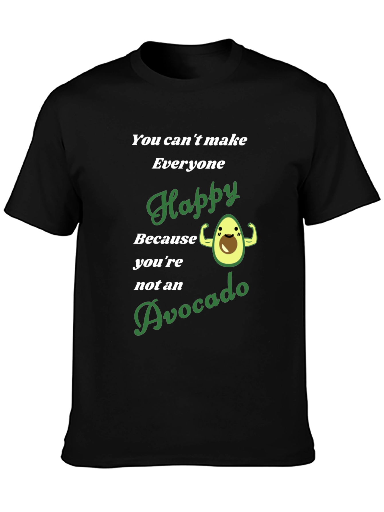 Avocado Happy Graphic T-Shirt - Mens Black Tee