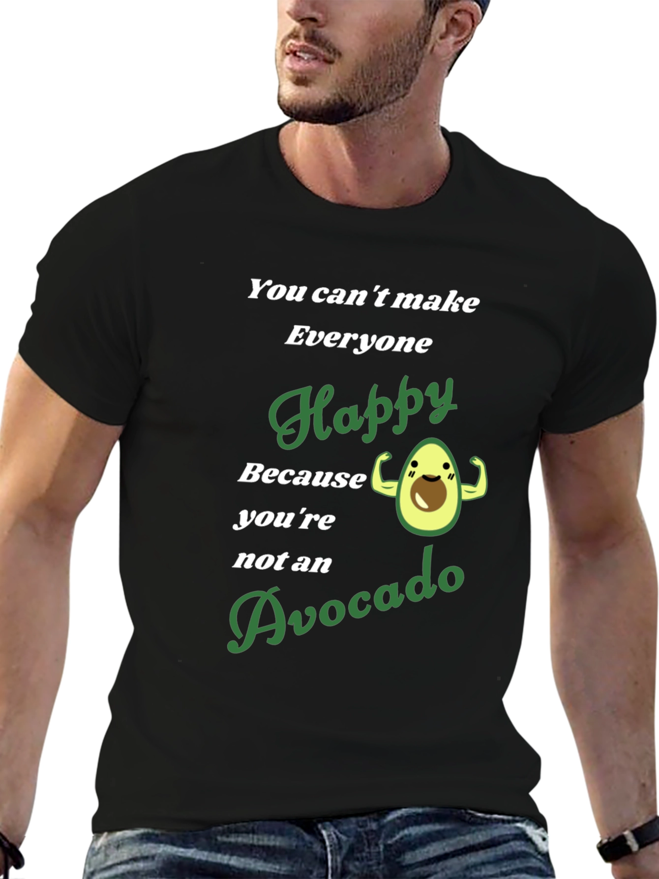 Avocado Happy Graphic T-Shirt - Mens Black Tee