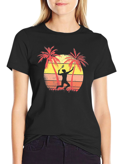 Tropical Tennis Player Graphic Tee