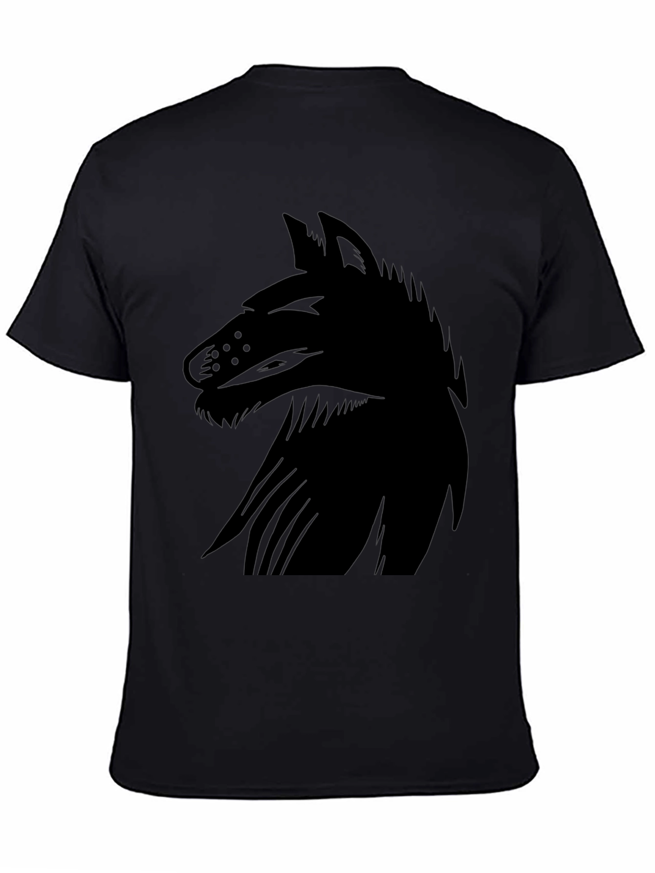 Mens Black Wolf Graphic Tee