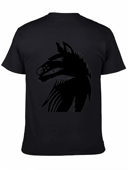 Mens Black Wolf Graphic Tee