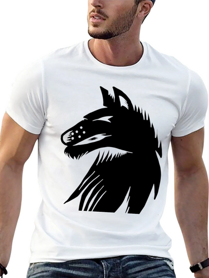 Mens Black Wolf Graphic Tee