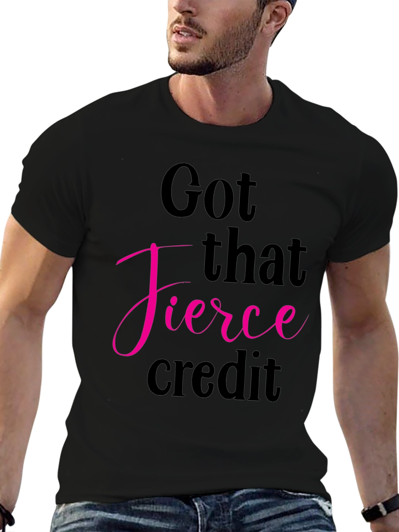 Fierce Credit Graphic Tee - Stylish Black T-Shirt