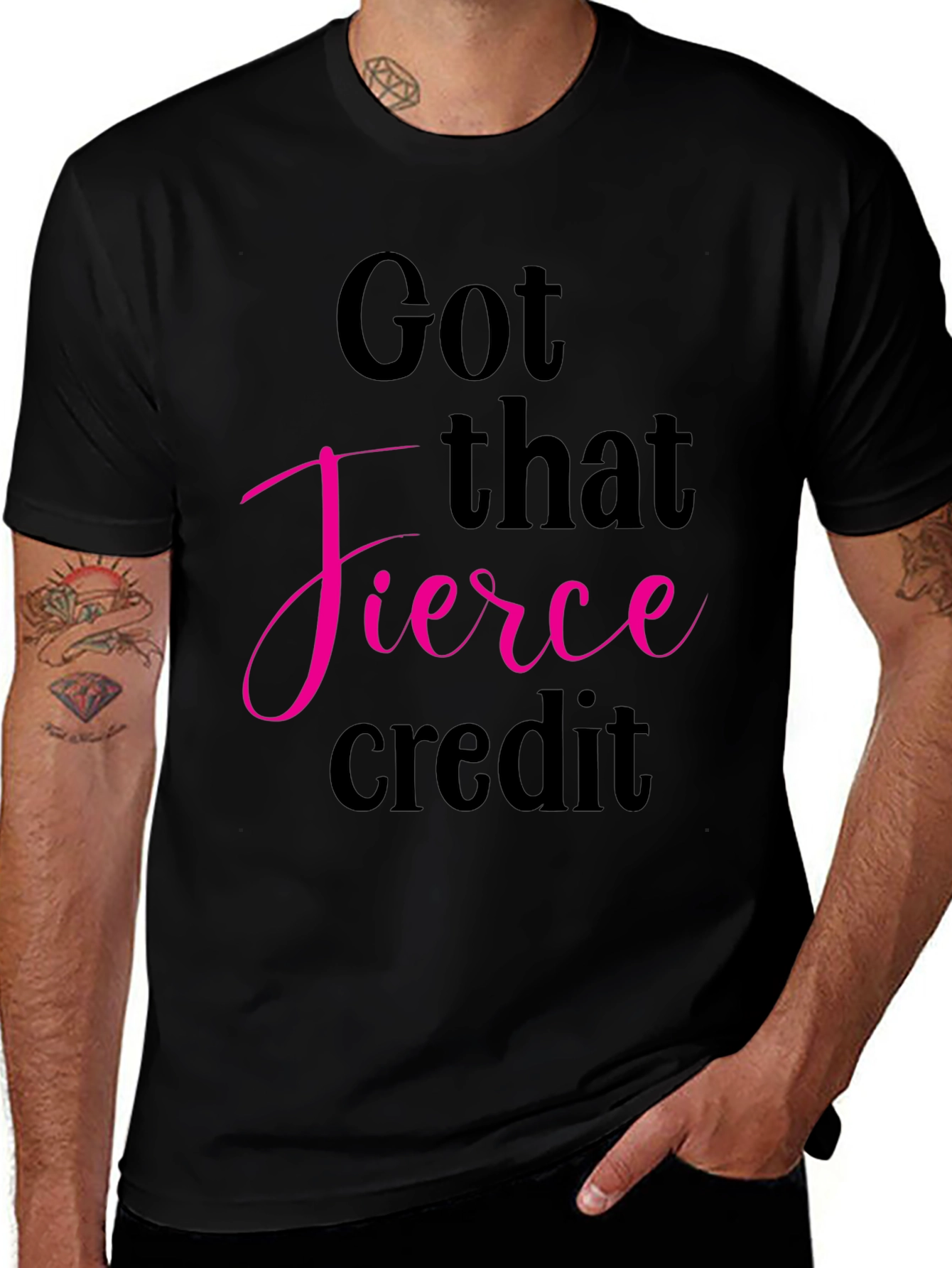 Fierce Credit Graphic Tee - Stylish Black T-Shirt