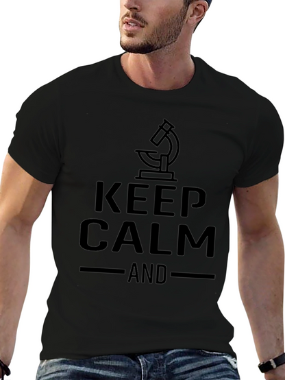 Keep Calm Microscope Black T-Shirt