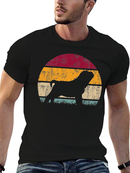 Retro Dog Silhouette Graphic T-Shirt