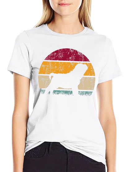 Retro Dog Silhouette Graphic T-Shirt