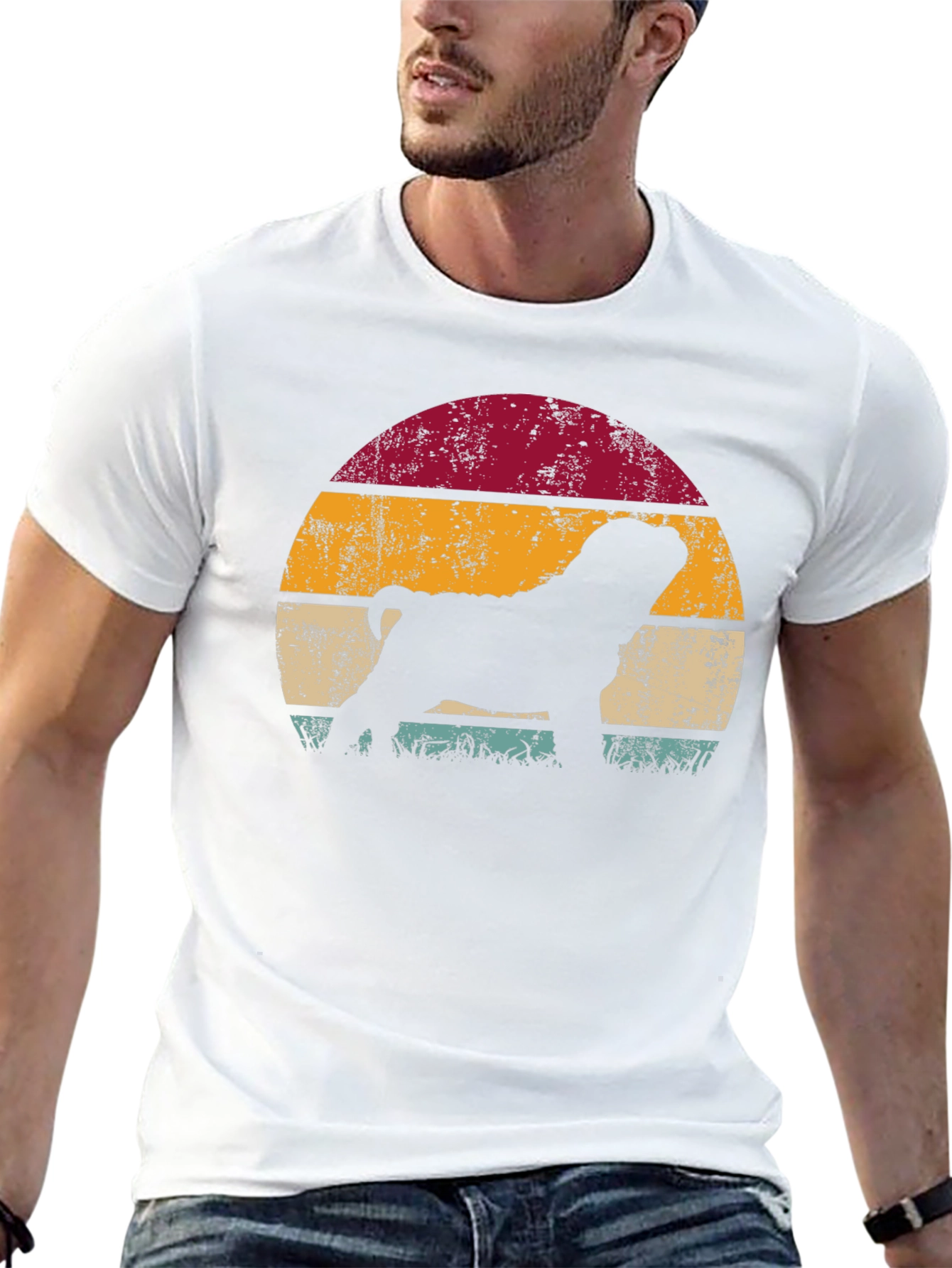 Retro Dog Silhouette Graphic T-Shirt