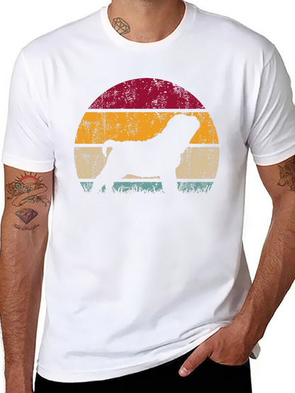 Retro Dog Silhouette Graphic T-Shirt