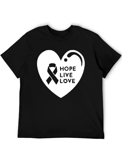 Hope Live Love Ribbon Heart T-Shirt