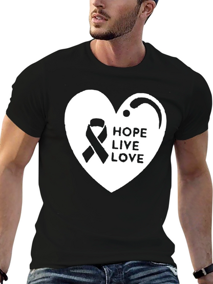 Hope Live Love Ribbon Heart T-Shirt