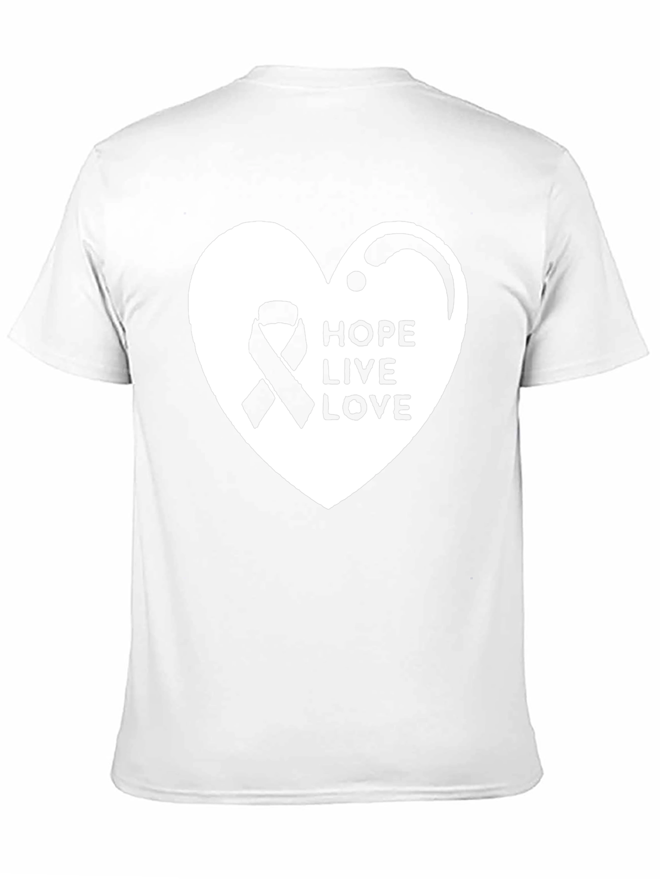 Hope Live Love Ribbon Heart T-Shirt