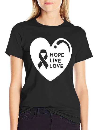 Hope Live Love Ribbon Heart T-Shirt