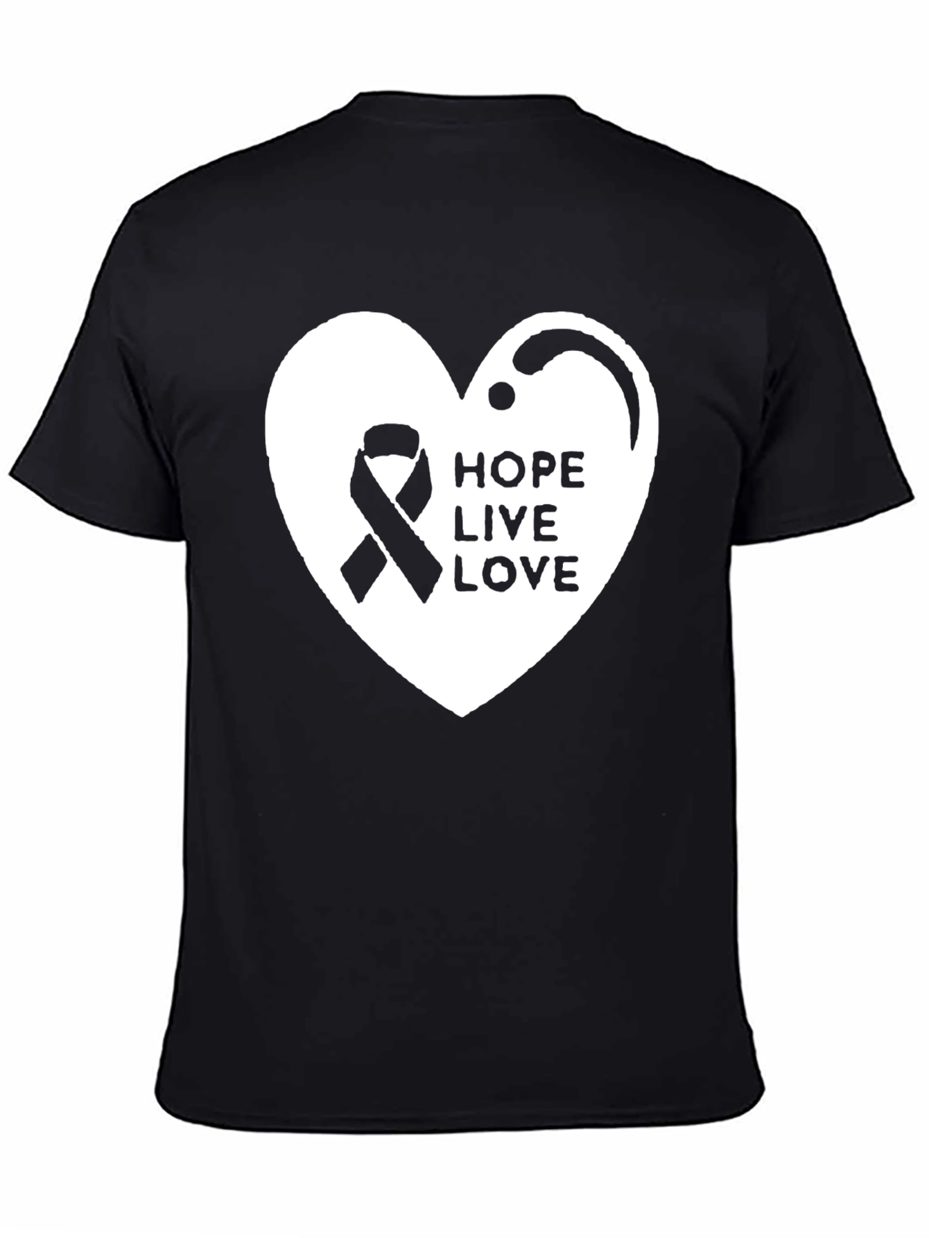 Hope Live Love Ribbon Heart T-Shirt