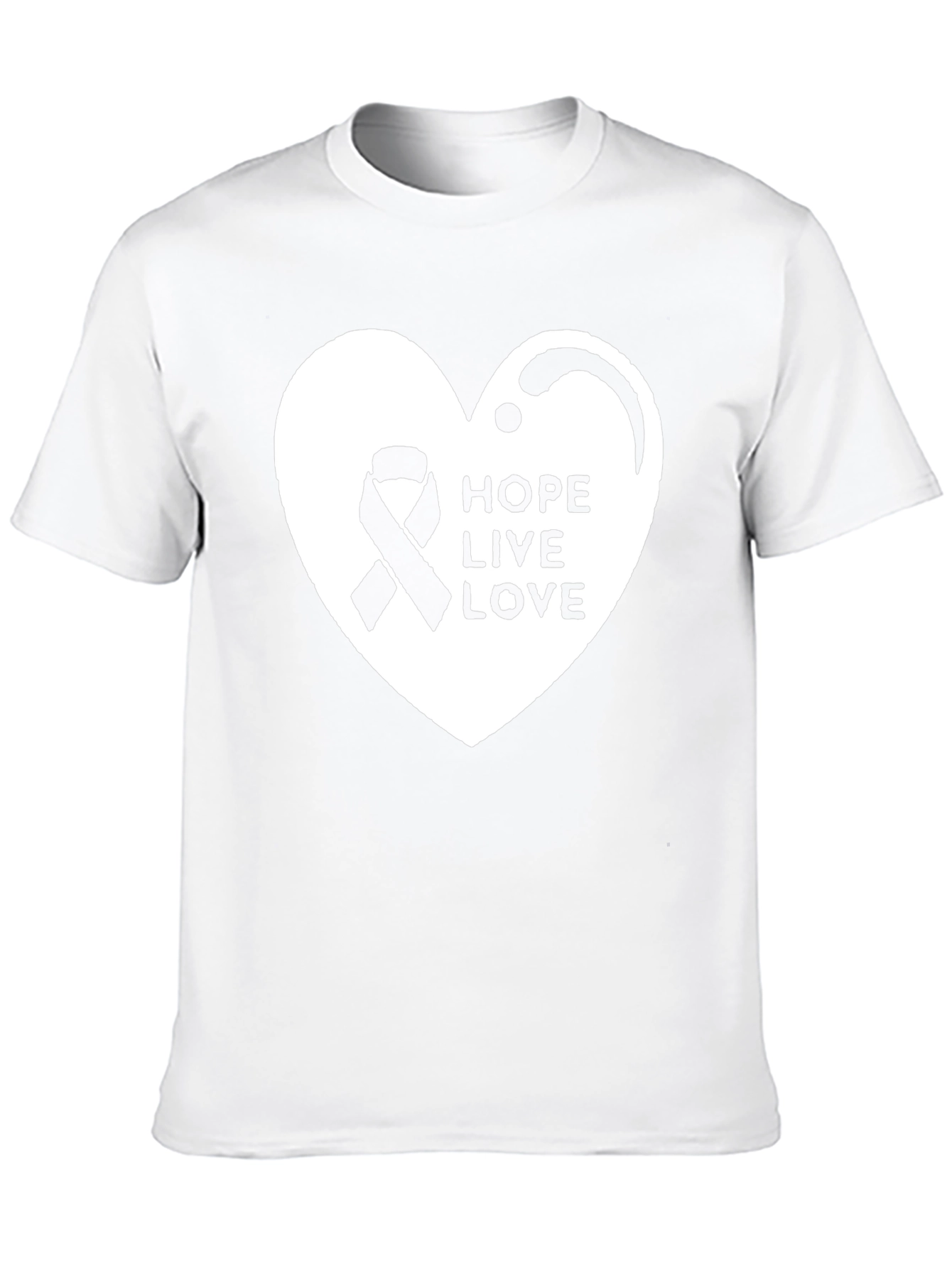Hope Live Love Ribbon Heart T-Shirt