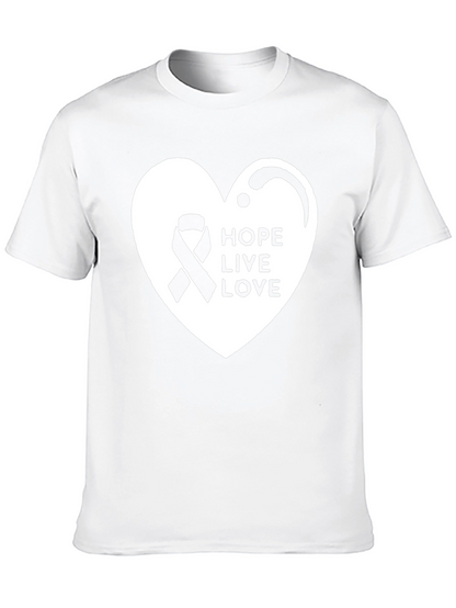 Hope Live Love Ribbon Heart T-Shirt