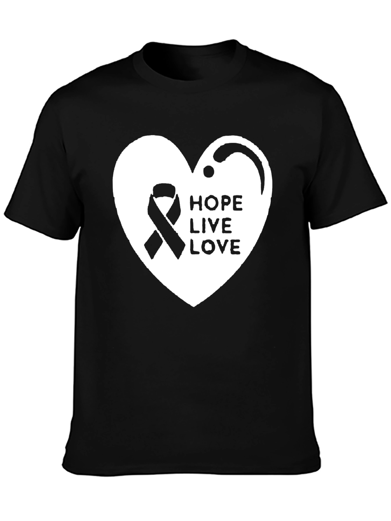Hope Live Love Ribbon Heart T-Shirt