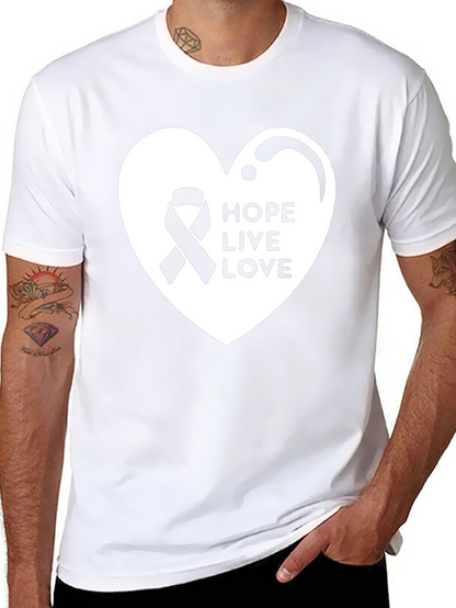 Hope Live Love Ribbon Heart T-Shirt