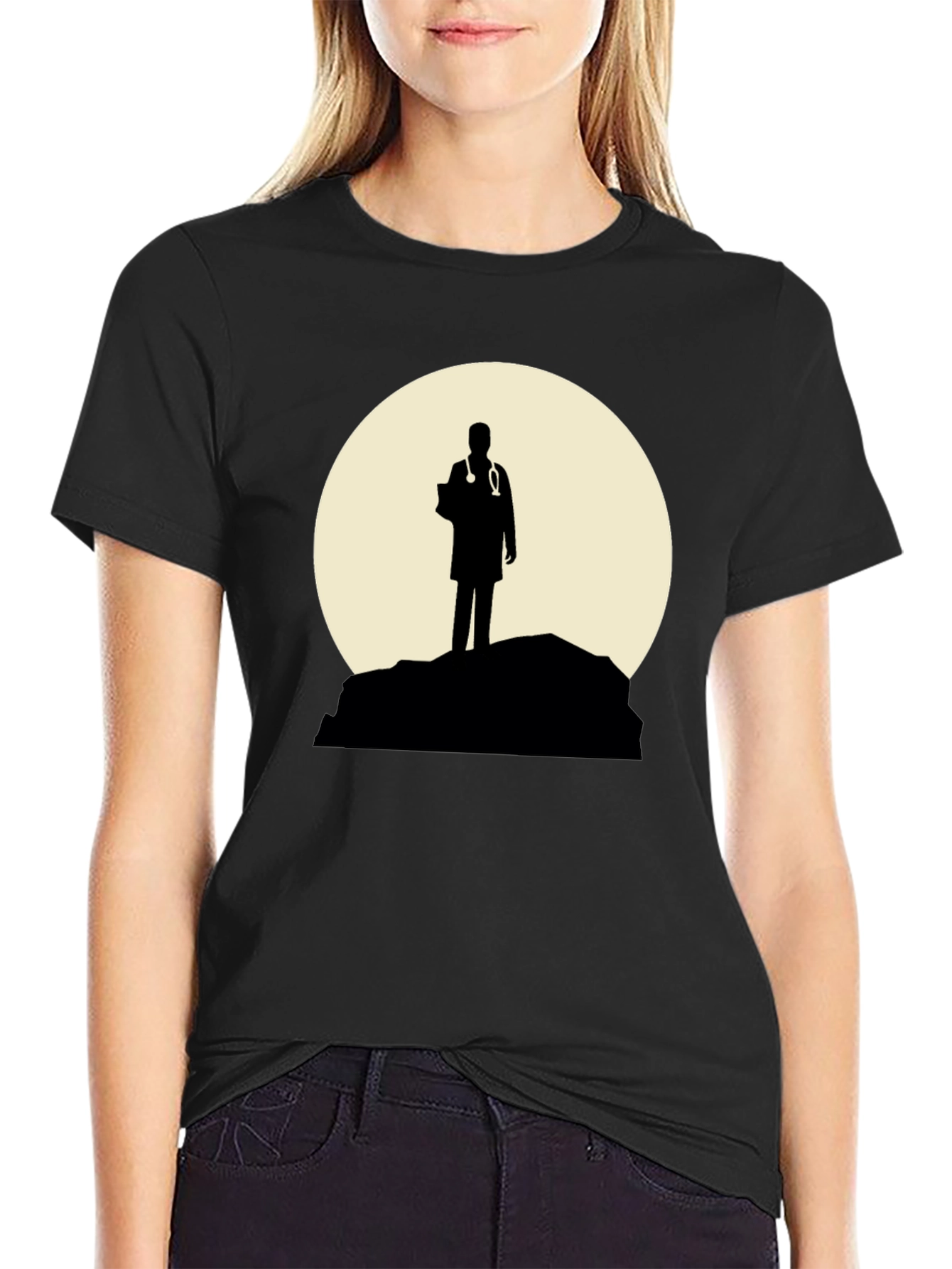 Doctor Silhouette Graphic T-Shirt - Black