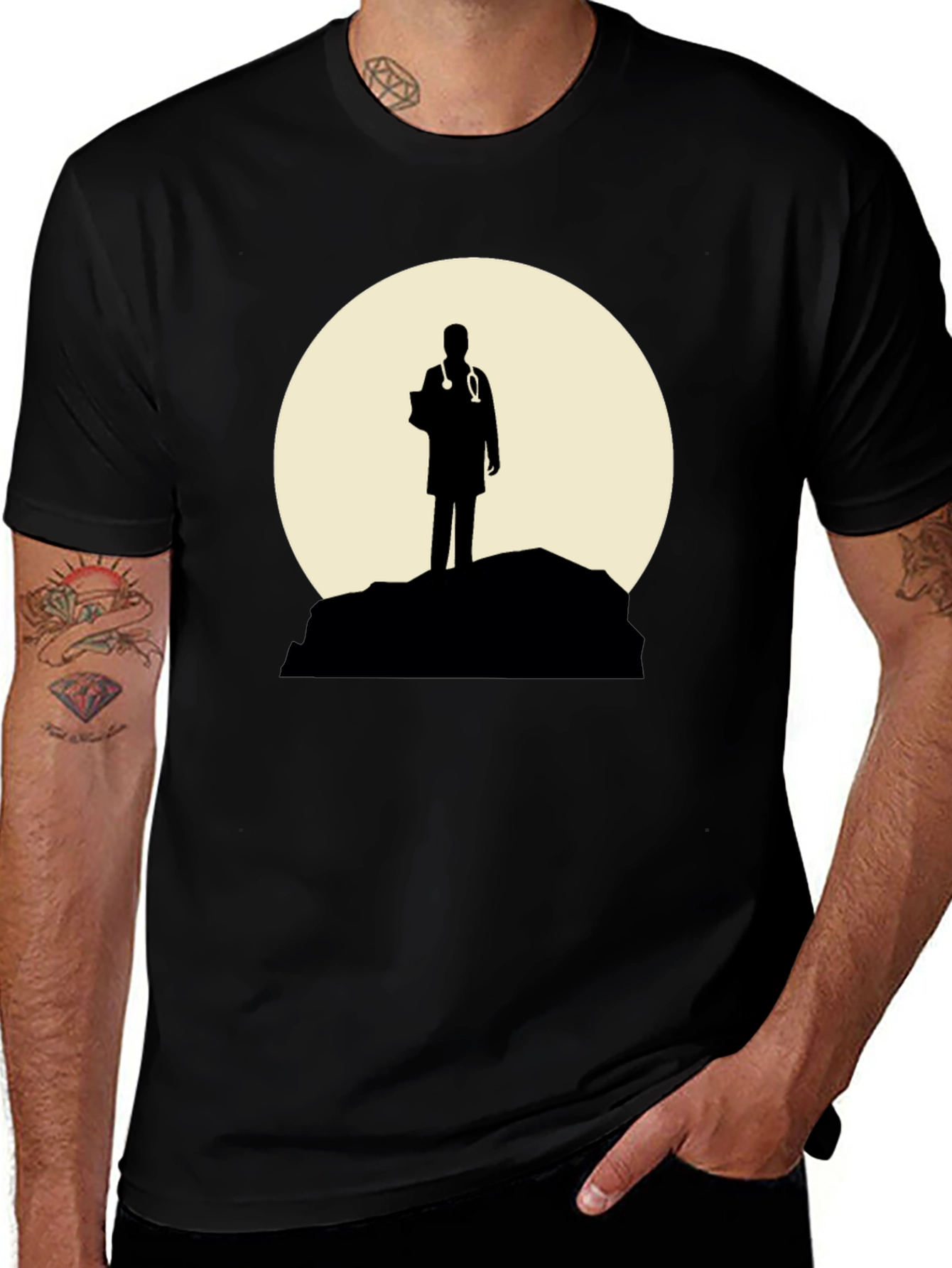 Doctor Silhouette Graphic T-Shirt - Black