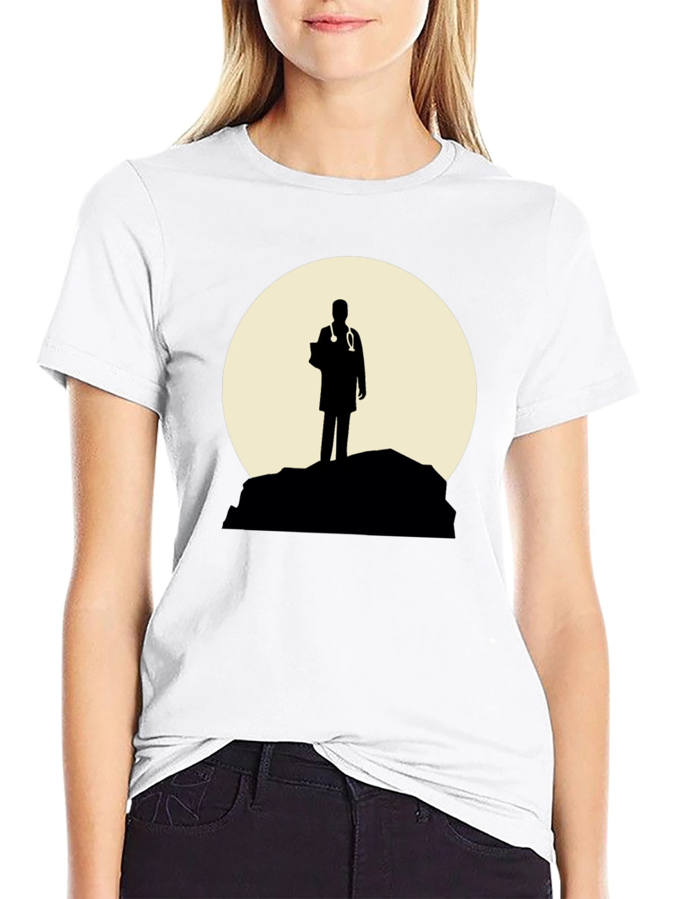 Doctor Silhouette Graphic T-Shirt - Black